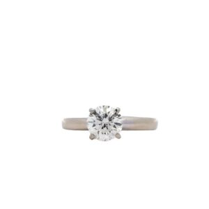 14K White Gold 1.01CT RBC Canadian Diamond Solitaire Ring