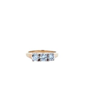 14K Yellow Gold 3 RBC Diamond Ring .75CT TDW