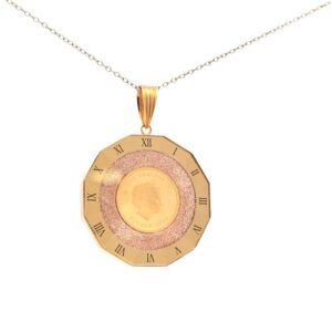 18K Yellow Gold Dodecagon Pendant w/ 1/25 oz Gold Coin