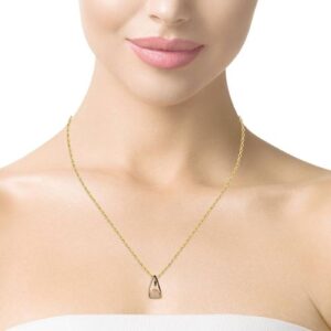 14K Yellow Gold 10mm Trilliant Cut Opal Stylized Pendant