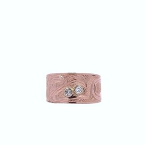 First Nations 14K Rose Gold 2 RBC Diamond Raven Ring
