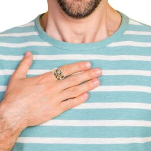 10K Yellow Gold 5 Diamond Nugget Style Ring