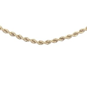 UnoAErre 14K Yellow Gold 24″ Solid Rope Link Chain