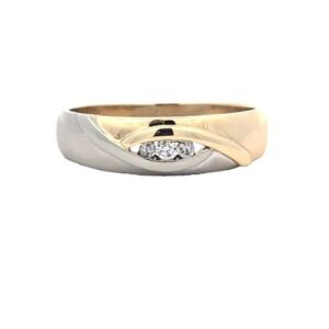 10K Yellow & White Gold 3 RBC Diamond Band Style Ring
