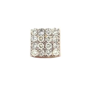 14K Yellow Gold 16 RBC Diamond Signet Style Ring