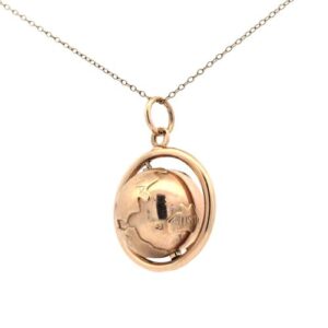 10K Yellow Gold Articulated Globe Pendant