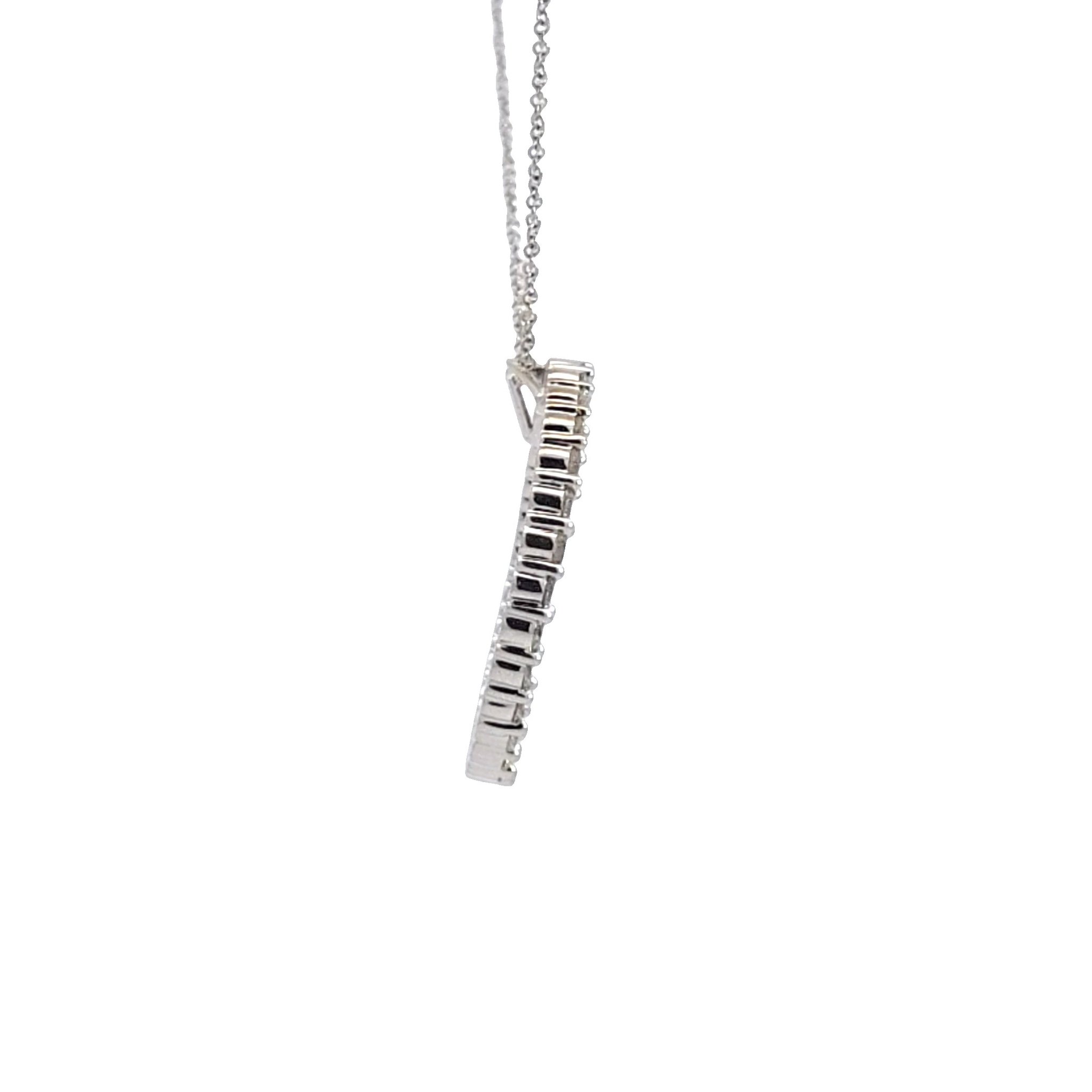 14K White Gold 30 Diamond Circle of Life Pendant on Fine 18" Chain - Image 4