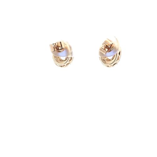 Pair of 10K Yellow Gold Stud Style Earrings w/ Oval Tanzanites & Diamond Halo - Image 4