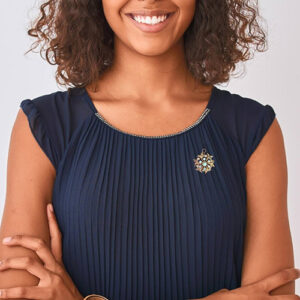 Vintage 14K Yellow Gold 7 Opal & Seed Pearl Brooch/Pendant