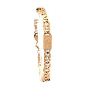 18K Yellow Gold 8.25″ Hollow Greek Key Pattern Bracelet