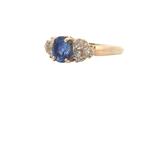 14K Yellow Gold 2.61CT Blue Sapphire & 6 OEC Diamond Ring - Image 3