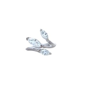18K White Gold 3 Marquise Cut Diamond Ring 1.37TDW