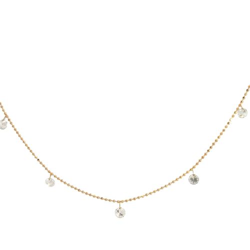 18K Yellow Gold 5 RBC Diamond Extendable Length Necklace - Image 3