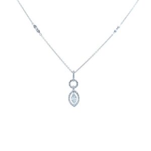 10K White Gold 44 RBC Diamond Accent 18″ Necklace