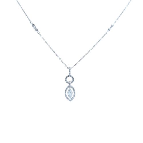 10K White Gold 44 RBC Diamond Accent 18" Necklace