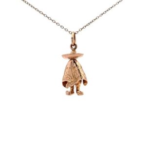 14K Yellow Gold 23mm Mexican Poncho Charm Pendant