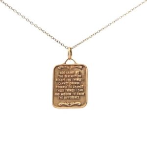 10K Yellow Gold Serenity Prayer Pendant