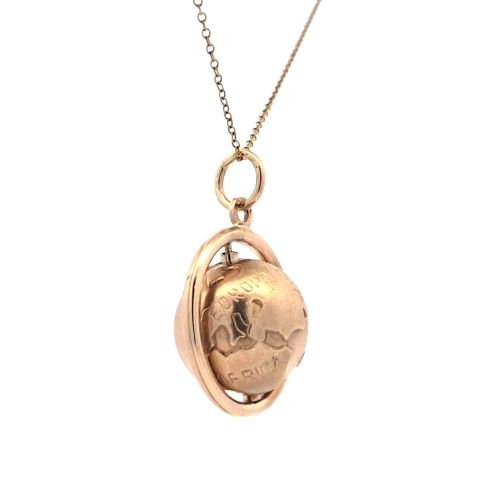 10K Yellow Gold Articulated Globe Pendant - Image 4