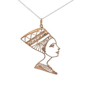 10K Yellow Gold 55mm Nefertiti Pendant