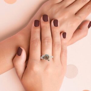 Black Hills 10K Tri Gold .05CT RBC Diamond Grape Vine Ring